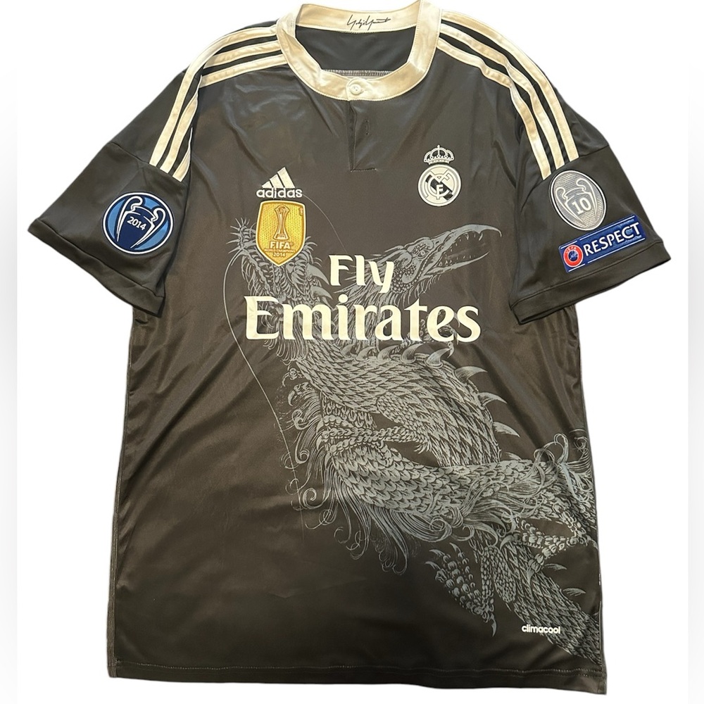 Adidas Black and Gold Men's Jersey